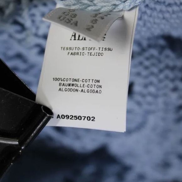 PHILOSOPHY DI LORENZO SERAFINI Blue Cotton Ruffle Cold Shoulder Sweater Size US2 - Picture 10 of 11